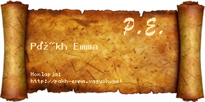 Pákh Emma névjegykártya