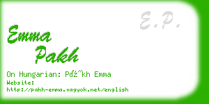 emma pakh business card